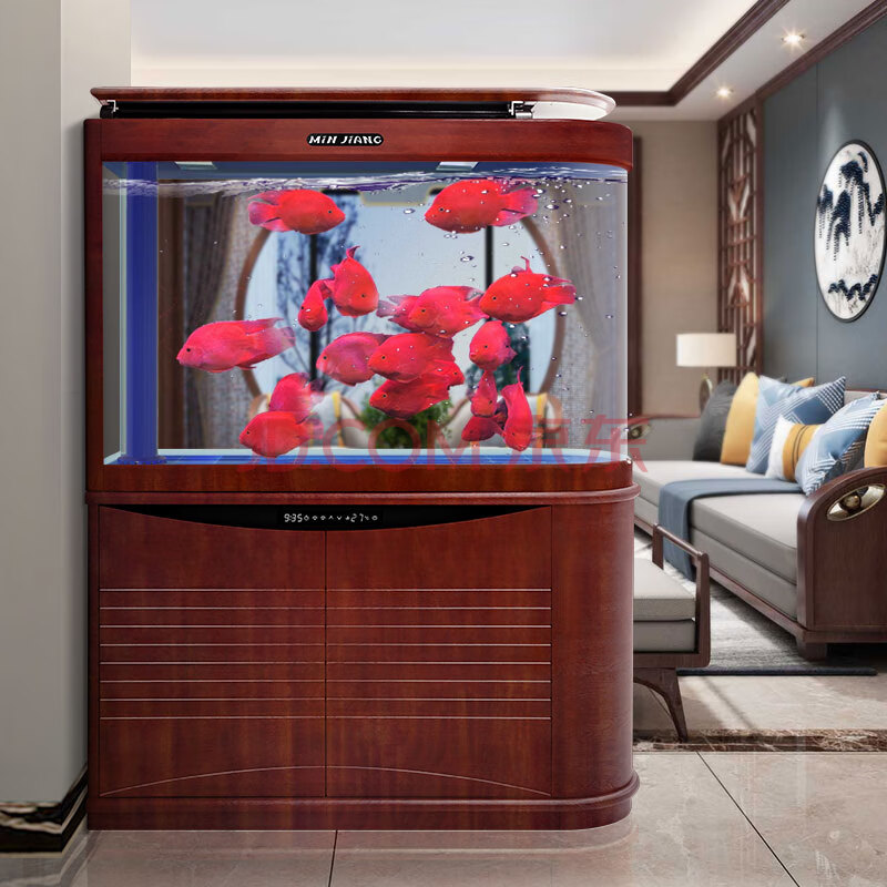 【子弹头·屏风】闽江鱼缸水族箱生态造景大型超白玻璃鱼缸家用客厅