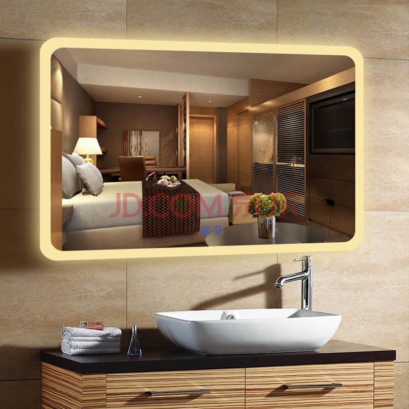 智能浴室镜子带灯防雾卫浴镜宾馆酒店卫生间镜子挂墙厕所洗手间镜子