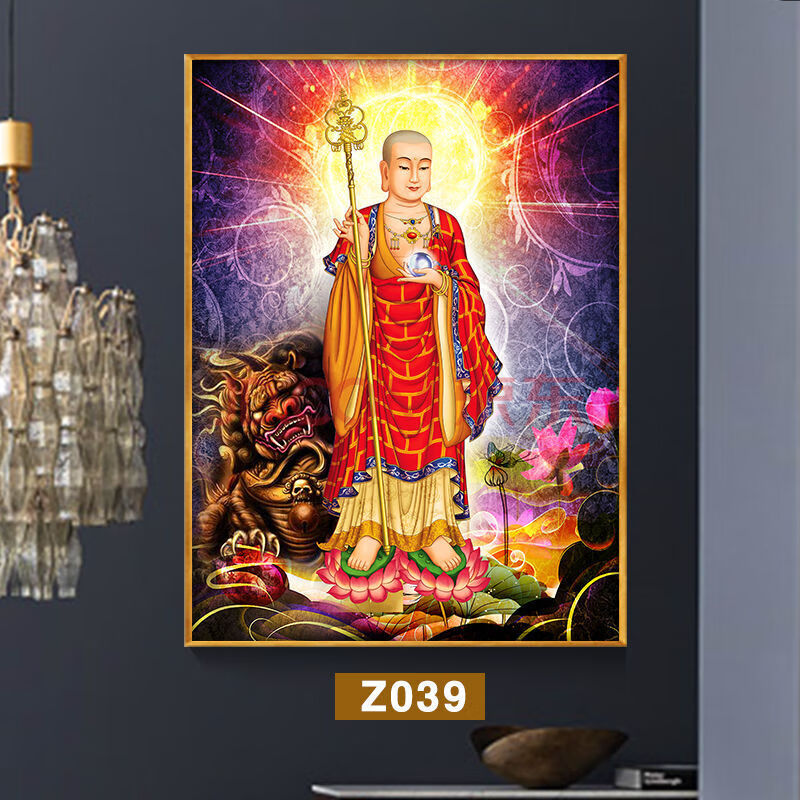 佛画像挂画地藏王菩萨佛像画像挂画供奉寺庙佛堂结缘装饰画地藏王菩