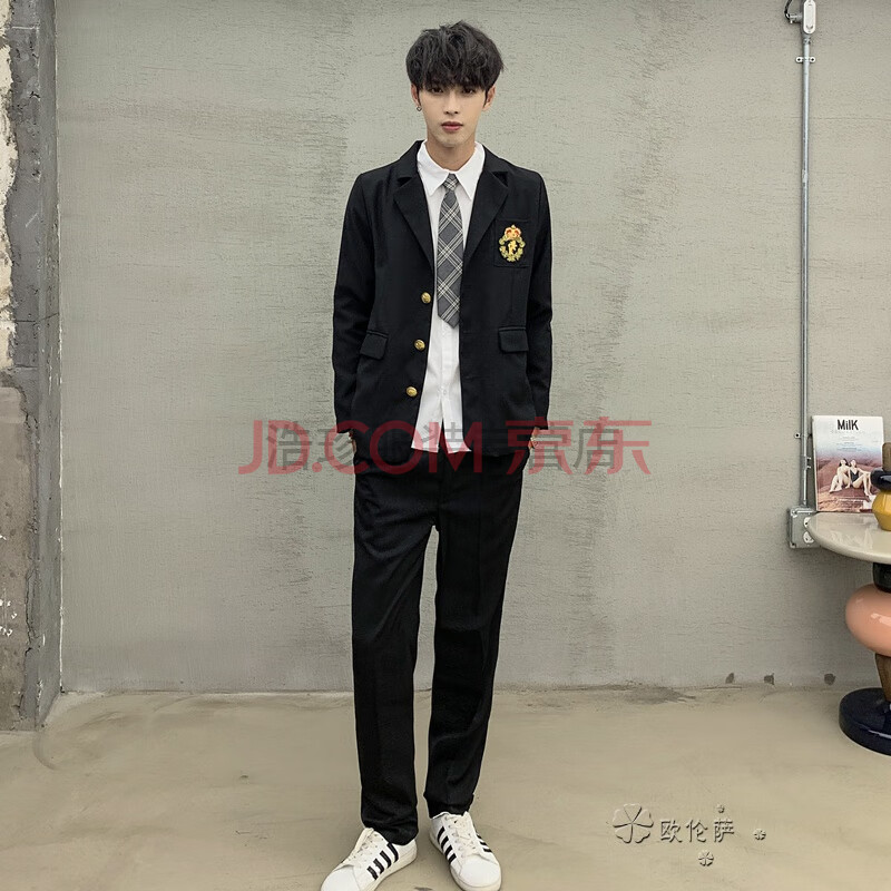 合唱演出毕业校服日系jk制服冬 wqq 男生【白色衬衫 黑长裤 黑西装】