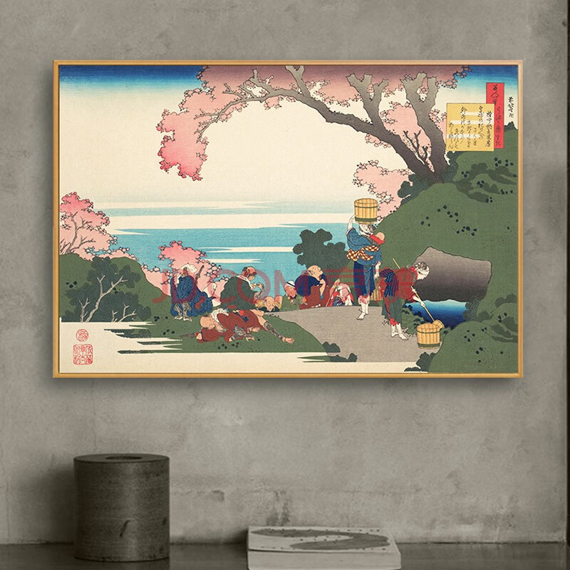 史历克 客厅装饰画葛饰北斋百人一首浮世绘壁画玄关餐厅书房沙发背景