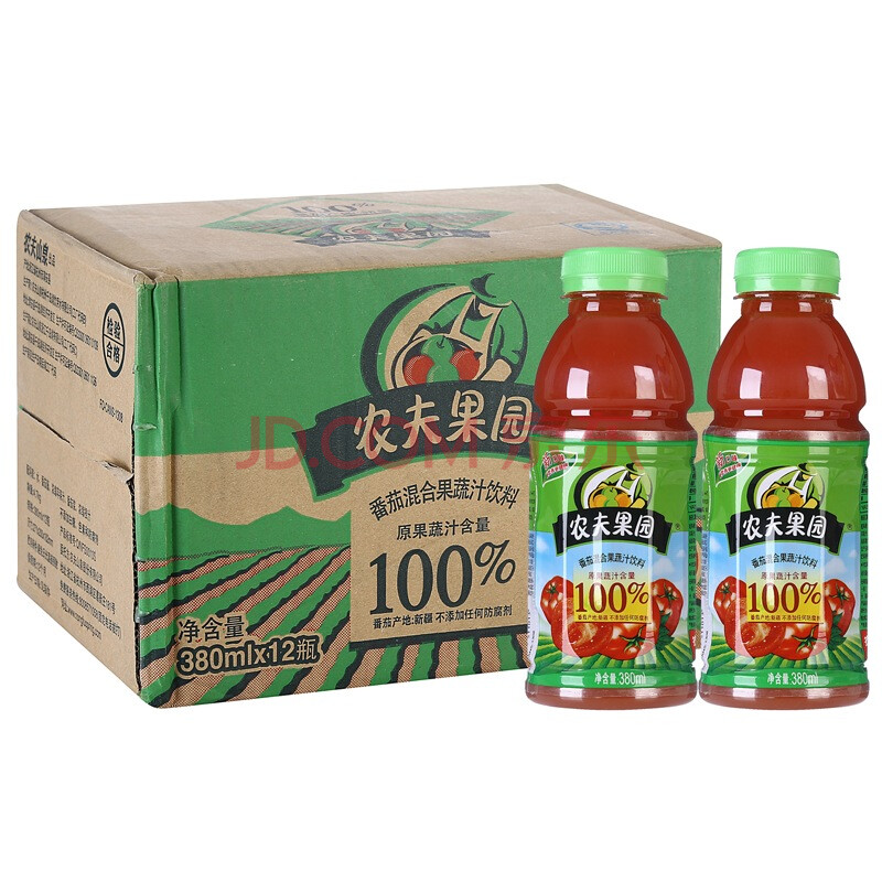 农夫山泉 农夫果园100%果蔬汁(番茄)380ml*12瓶 整箱