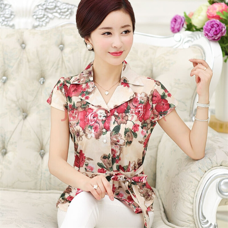 芮婕服装*2015夏季中老年妈妈装中年女式时尚短袖新款