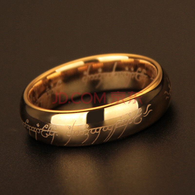 嗨男 指环王镀18k金魔戒指环 钨钢男士戒指潮男个性霸气食指首饰品