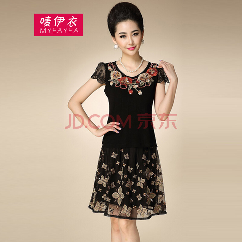 2014<em>夏装</em>新款<em>裙子</em>高贵<em>中老年</em>套裙中年<em>女装夏装</em>