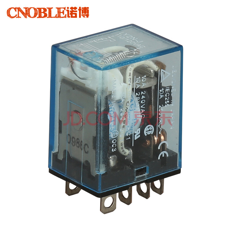 cnoble ly2n-j中间继电器dc12v 24v 220v380v交流继电器8脚银点 dc24v