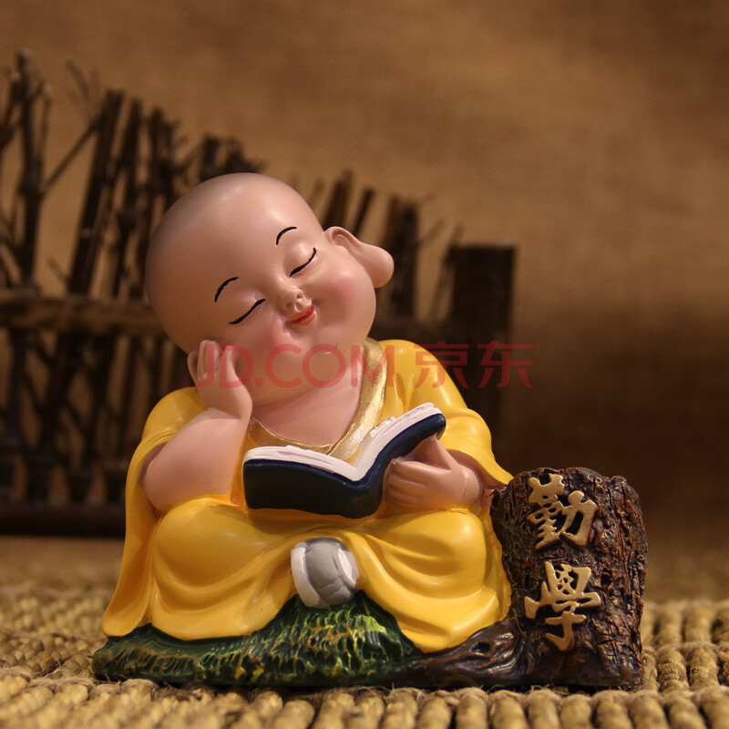 吉善缘 小沙弥摆件 禅意书房摆件办公桌摆件送朋友 生日礼物0114 勤学