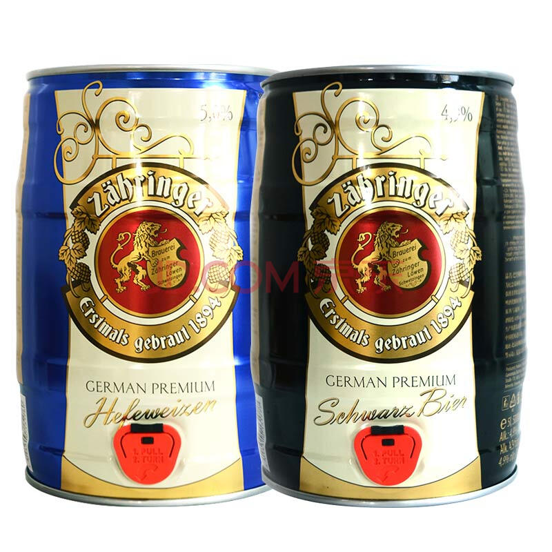 德国进口啤酒 巴登狮 黑 白啤酒5l桶装