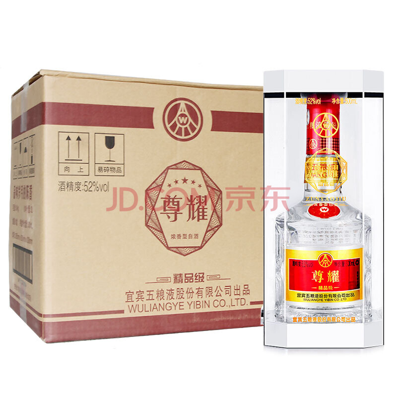 ÎåÁ¸Òº¹É·Ý¹«Ë¾ 52¶È ×ðÒ«¾«Æ·¼¶ 500ml*6 ÕûÏä×° ŨÏãÐÍ