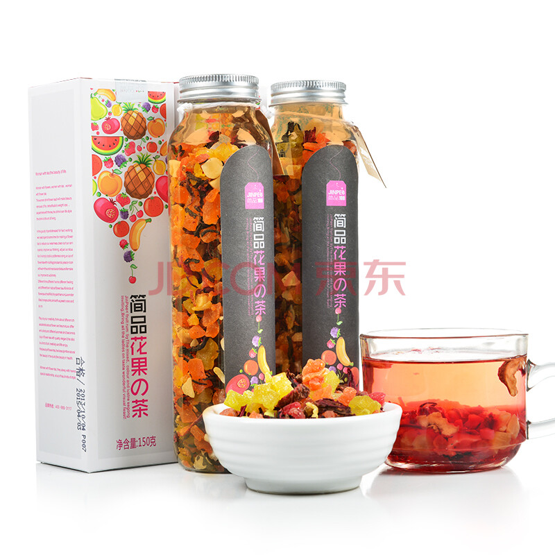 簡品 水果茶花果茶花茶 果粒茶酸甜好滋味150g*2罐