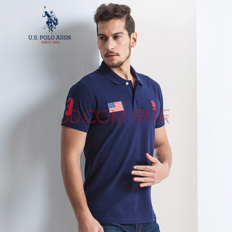 U.S. POLO ASSN.ÃÀ¹úÂíÇòлáÄÐÊ¿¶ÌÐäÐÝÏÐpoloÉÀÃÞ°±·ÁìÌõÎÆtÐô ²ØÀ¶É« XL