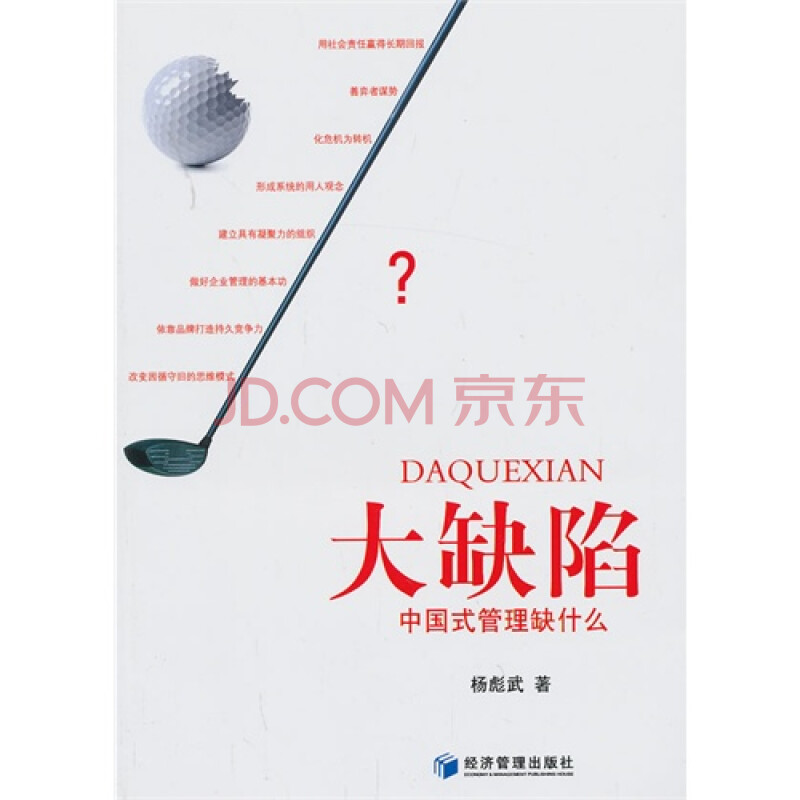 大缺陷:中国式管理缺什么 杨彪武著9787509625064经济管理出版社