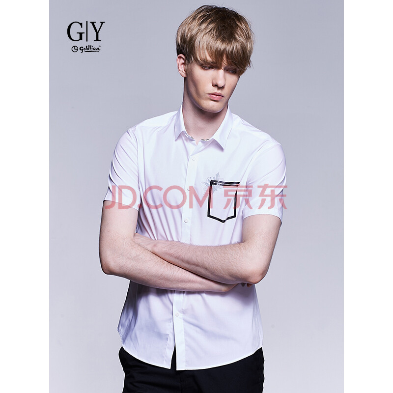 金利來GY服飾 時尚休閑襯衫 SCYB069-GB204 白色 2XL