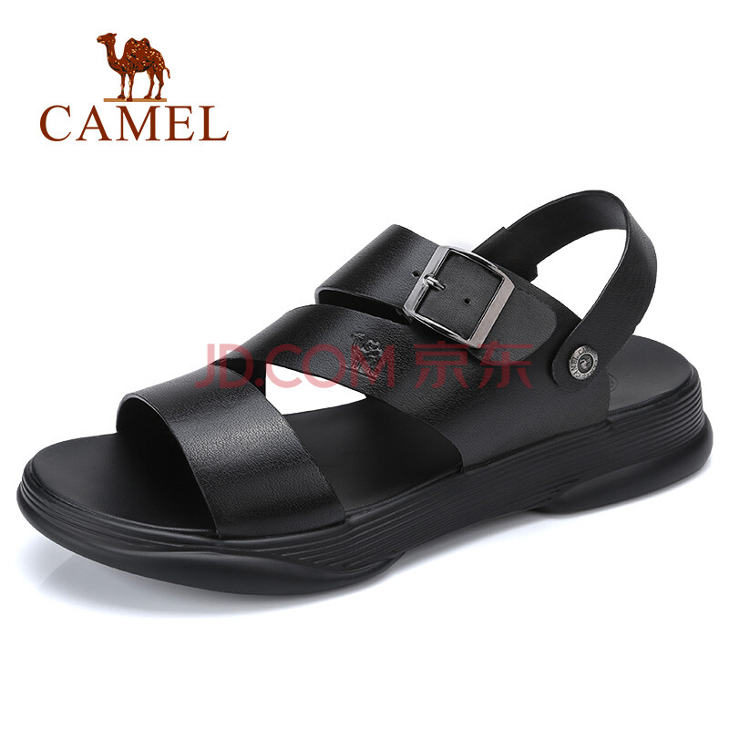 骆驼(CAMEL)男鞋 夏季潮酷清凉透气凉鞋 轻便休闲凉拖两穿凉鞋 黑色 43