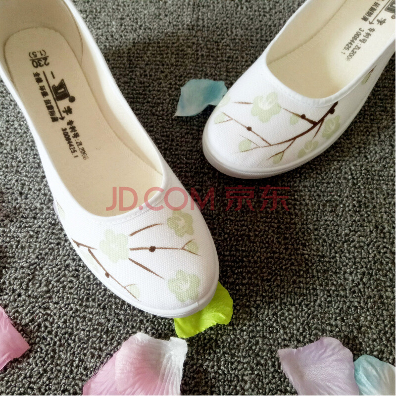 古風鞋漢服配鞋坡跟復古中國風淺口帆布古風單鞋女漢服搭配鞋淡雅茶藝高跟鞋 坡跟-綠桃 36