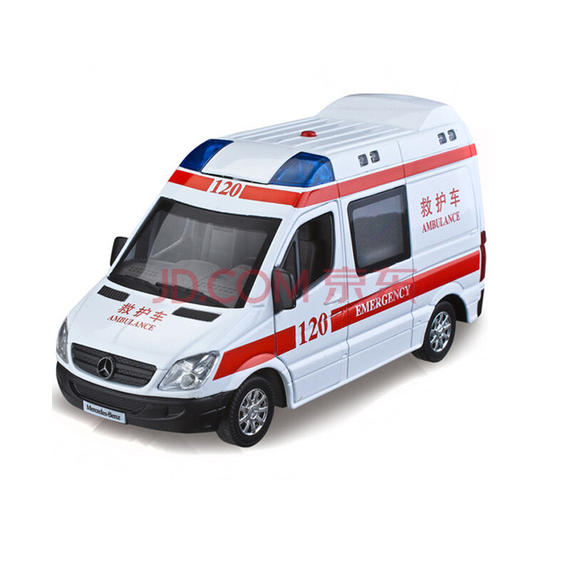 120救护车急救车 110警车声光版回力合金小汽车 男孩玩具合金汽车模型
