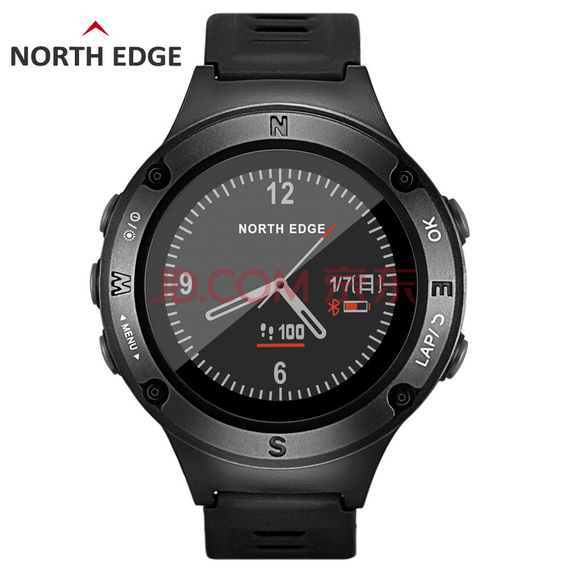 NORTH EDGE GPS¶¨Î»µ¼º½»§ÍâÔ˶¯ÊÖ±í º£°Î¸ß¶ÈÆøÑ¹Ö¸ÄÏÕëÐÄÂʼà²âÌúÈËÈýÏî ºÚÉ«