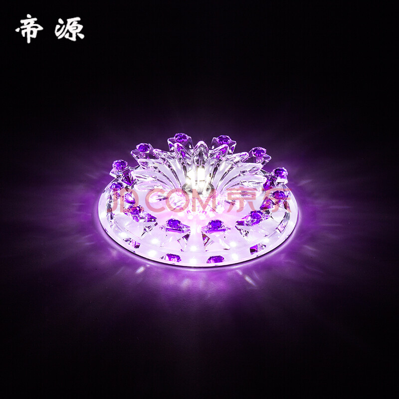 走廊玄关阳台客厅卧室吸顶灯具 创意圆形调色灯饰g51 紫色款暗装 主光