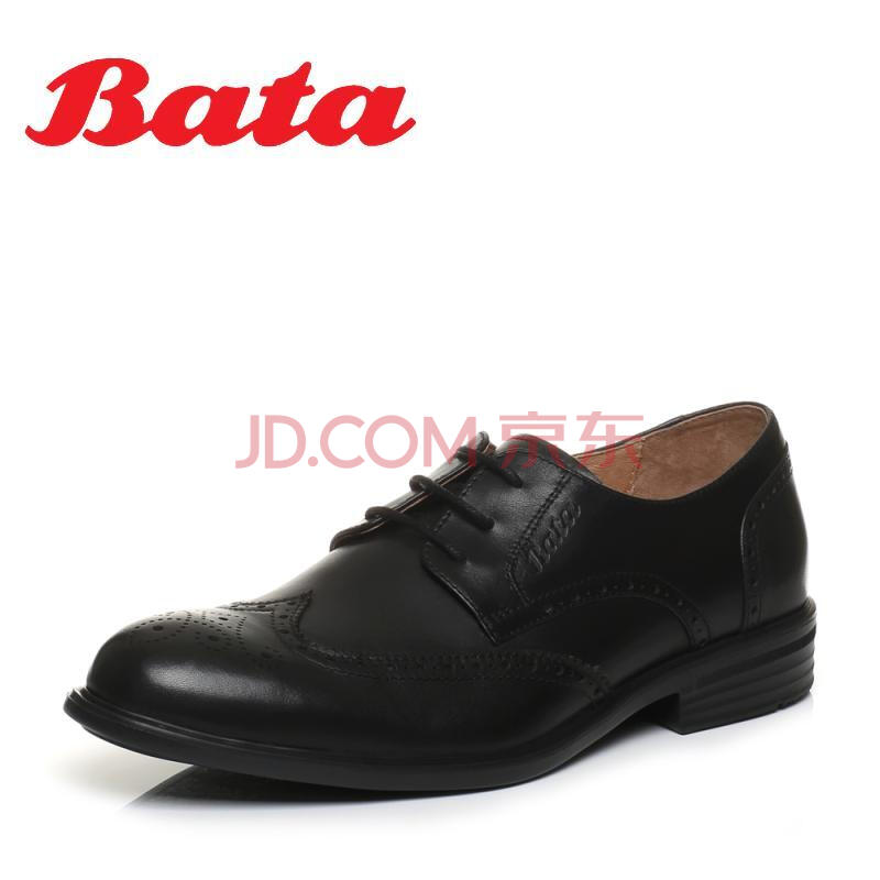 Bata/°Î¼Ñ2018´º×¨¹ñͬ¿îԲͷ·½¸úϵ´øÓ¢Â×·çµñ»¨Å£Æ¤Äе¥Ð¬85L03AM8 ºÚÉ« 40