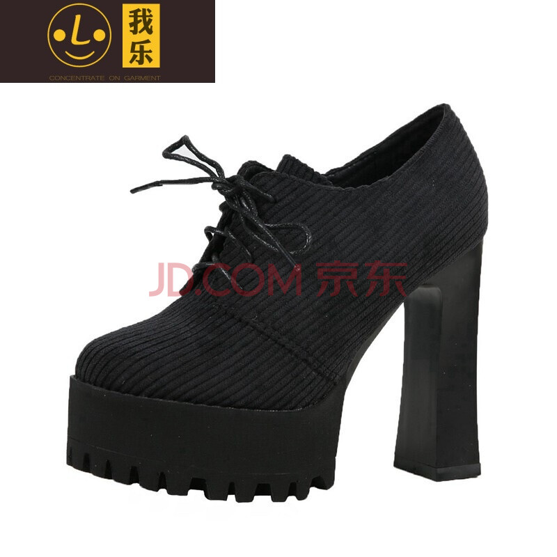 OL我樂韓版防水臺超高跟裸靴女春秋單靴SN3159 黑色 34