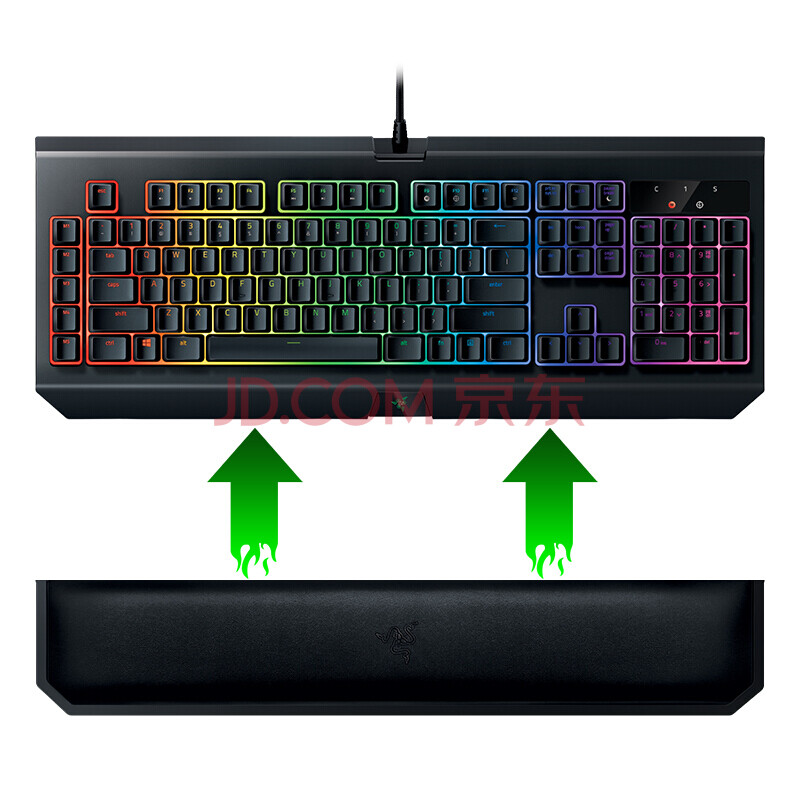 雷蛇(razer)黑寡妇蜘蛛幻彩版 v2-黄轴 rgb电竞游戏机械键盘 绝地求生