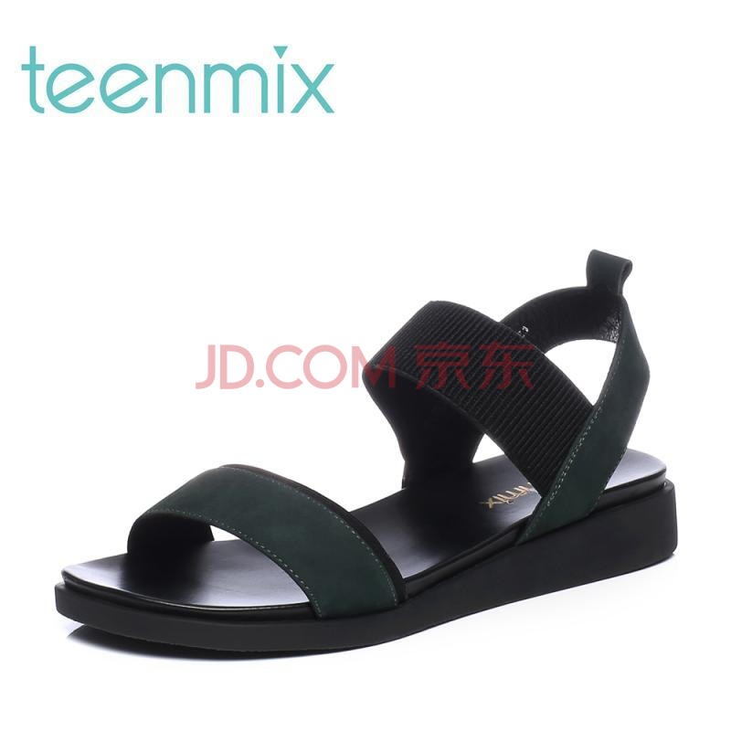 Teenmix/ÌìÃÀÒâ2018Ïļ¾×¨¹ñͬ¿îÒÆÄ¤¶þ²ãţƤ¸ïʱÉÐײɫŮÁ¹Ð¬CC806BL8 Ä«ÂÌÉ« 36