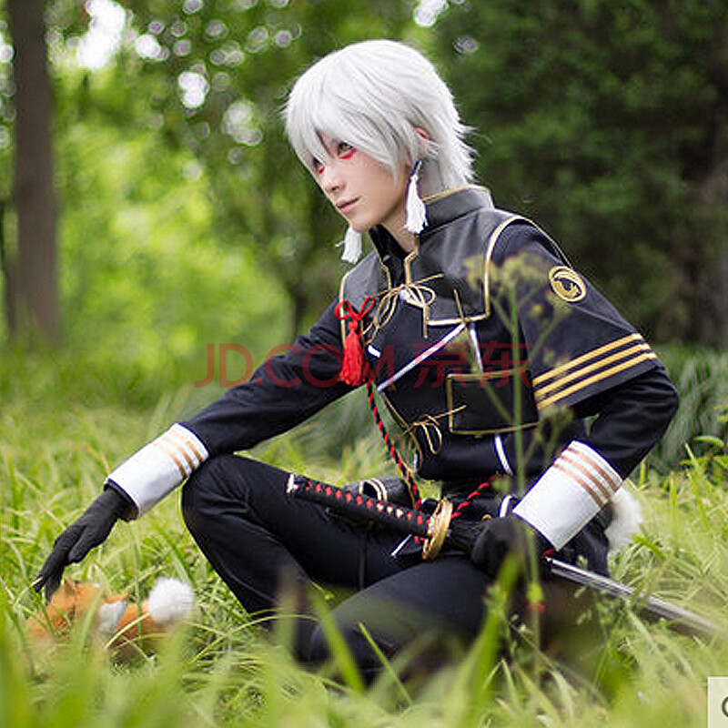 2021双勉家 刀剑乱舞 刀男鸣狐cos 打刀鸣狐出阵服cosplay 假发 m