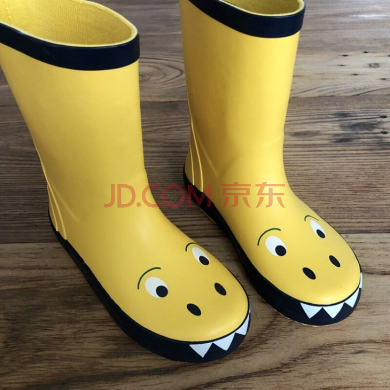 夏季上新兒童雨鞋小恐龍男童寶寶女童小童雨靴小孩幼兒園水鞋潮流 黃色恐龍 現貨 內長18.5cm 28碼