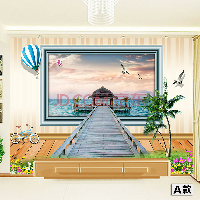 尤蔓马尔代夫海报风景山水画现代装饰画墙画贴画客厅走廊大幅海报py12
