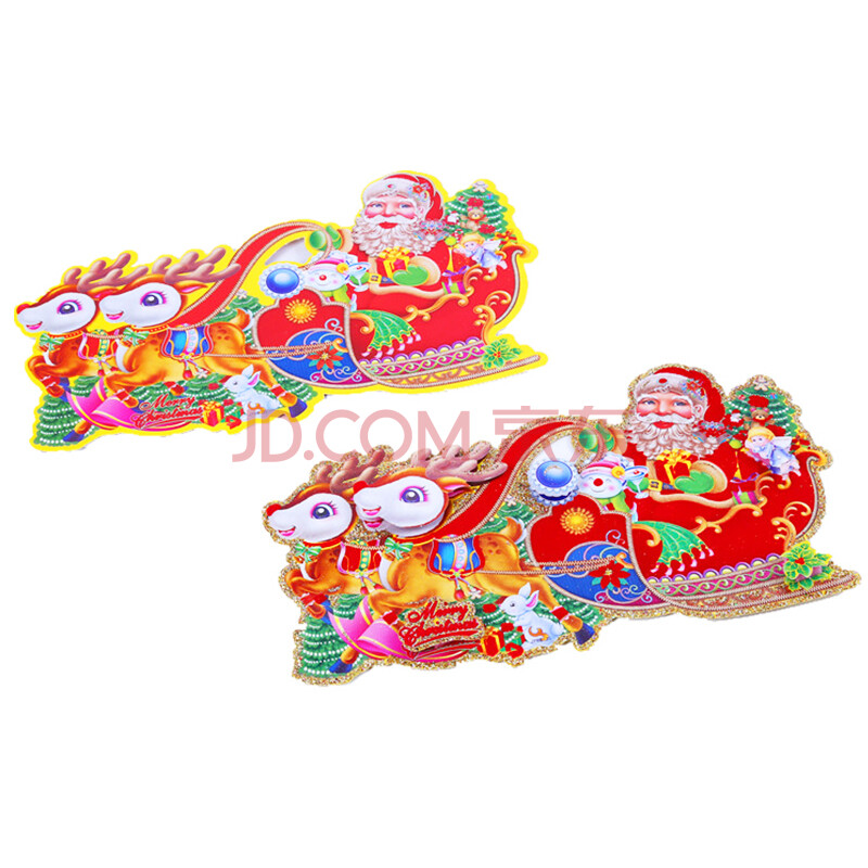圣诞三角旗圣诞装饰品圣诞老人贴画