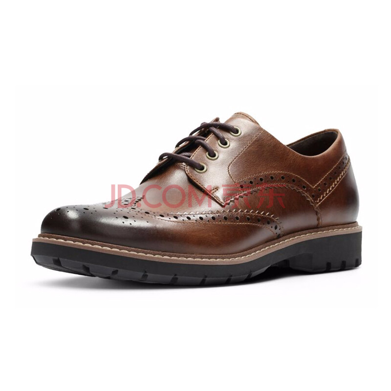 全球購 Clarks其樂新款商務正裝皮鞋布洛克男鞋Batcombe Wing Dark Tan Leather 42