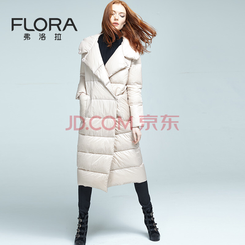 弗洛拉/flora 2015冬季新款欧洲站潮奢华鹅绒服 时尚修身显瘦羽绒服女