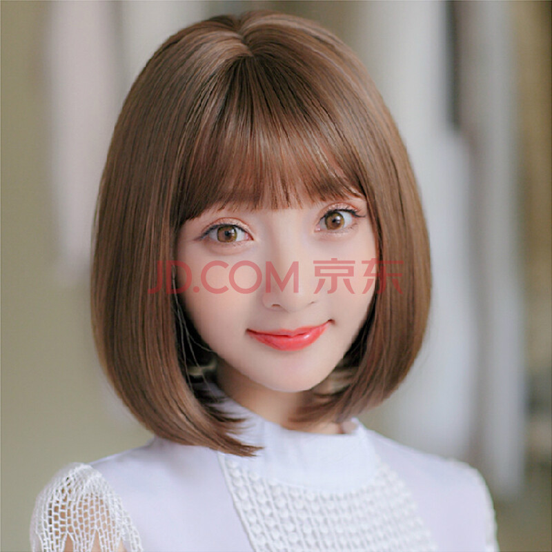 空气刘海假发短发女 bobo头韩国假发蓬松梨花头短直发