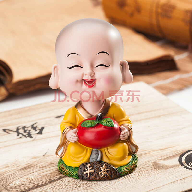 荣昌汽车摆件车内饰品摇头小和尚公仔保平安卡通弥勒佛可爱卡通车内