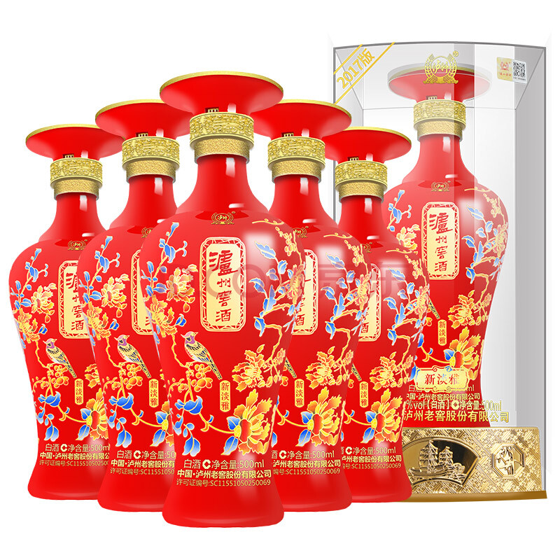 瀘州老窖52度 窖酒淡雅500ml*6瓶 濃香型白酒整箱禮盒裝 喜酒婚宴高度酒水