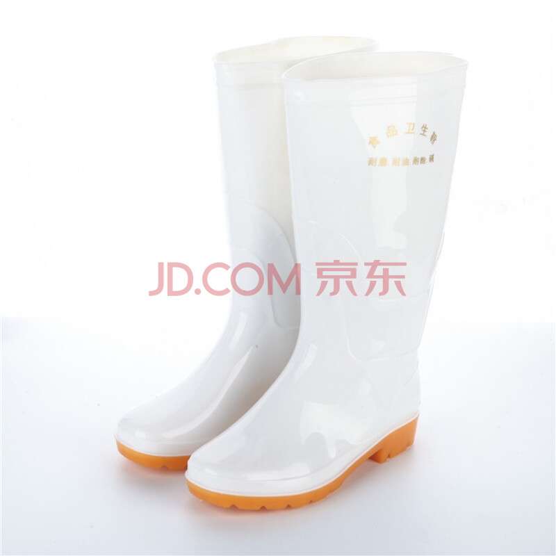 男女中筒高筒加厚白色食品雨鞋衛生雨靴水鞋水靴耐酸堿油膠鞋ps 雙白色高筒男加棉 37