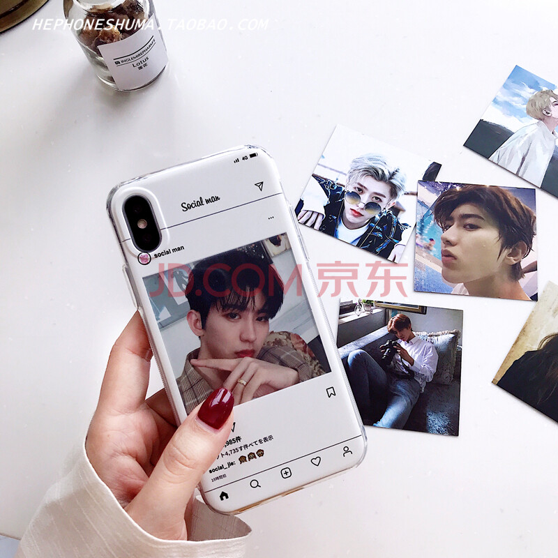 ²ÌÐìÀ¤´´Ò⿨Ƭƻ¹ûXÊÖ»ú¿ÇiPhone7/8Plus/6SÈ«°üÈí͸Ã÷Å®¸öÐÔDIY 6plus ²ÌÐìÀ¤6ÕÅ¿¨Æ¬¿Ç