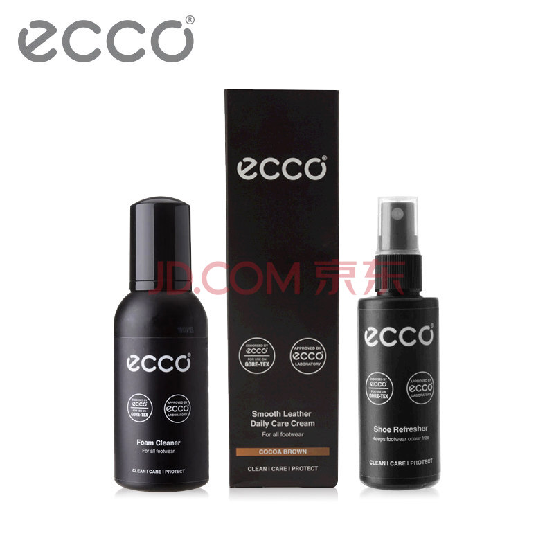 ECCO愛步 光皮鞋護套裝 xh1 黑色