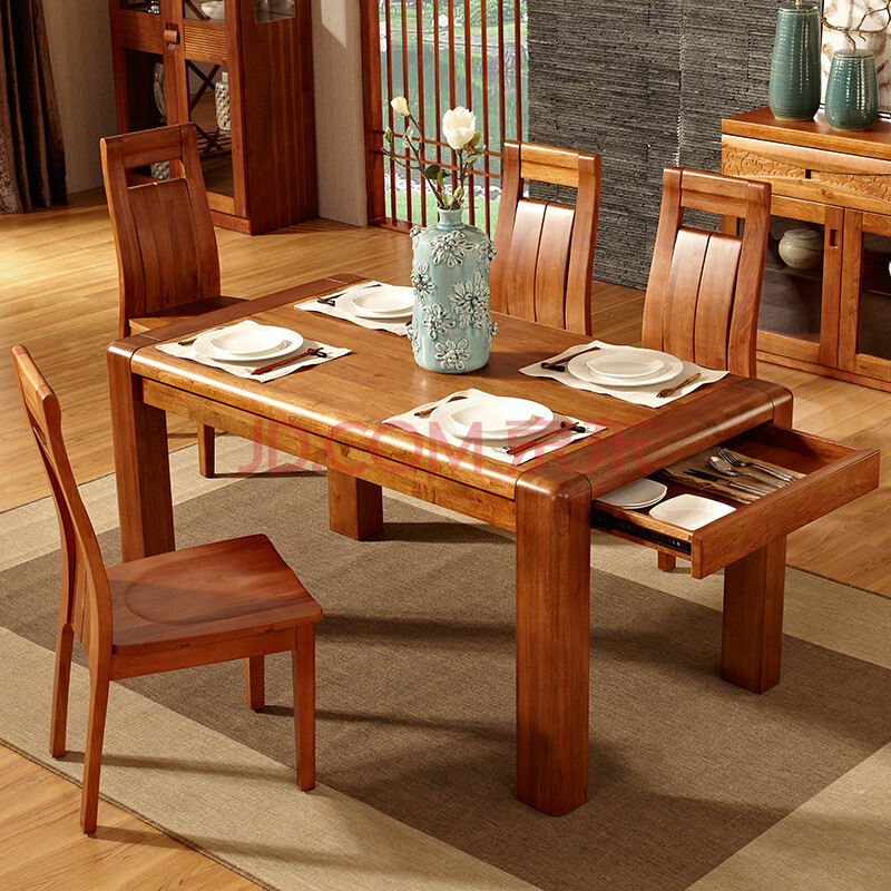 作木坊 实木餐桌餐椅套装实木家具餐台实木餐桌椅组合
