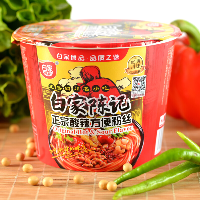 白家陈记 方便粉丝 正宗酸辣粉 肥肠粉 麻辣烫 桶罢 酸辣粉108g*