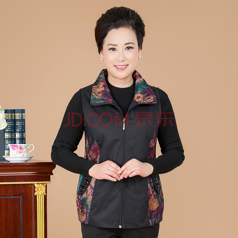 和家缘2014新款中老年女装秋装马夹妈妈装秋装老年人休闲无袖马甲