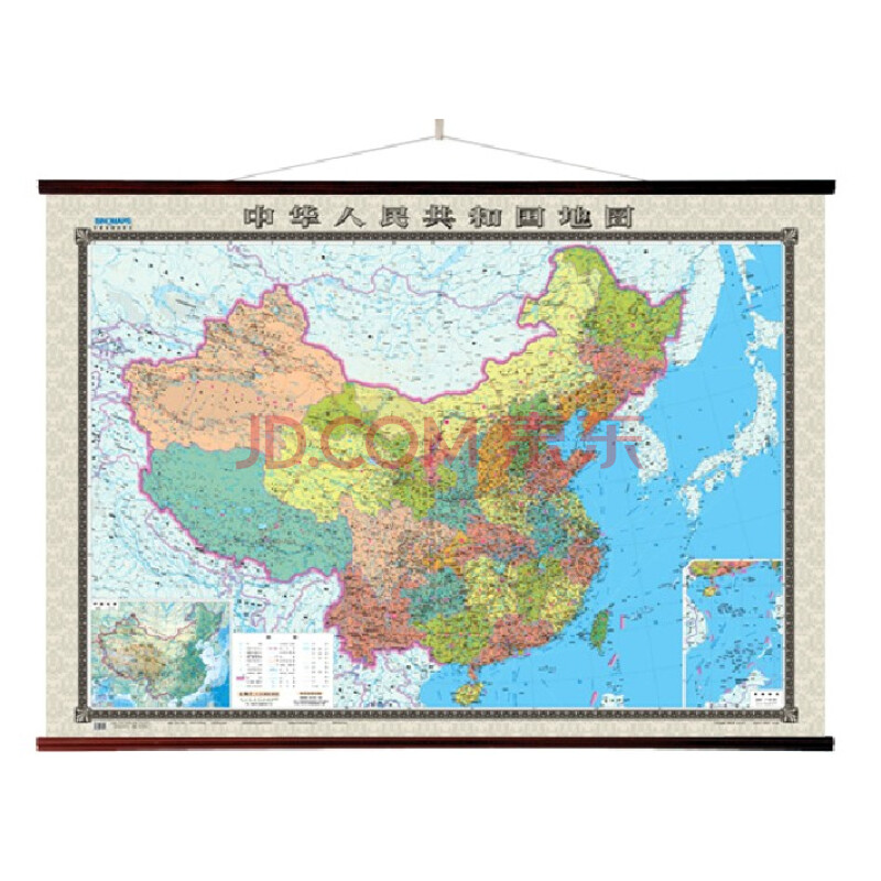 2018精装中国地图挂图 1.8x1.