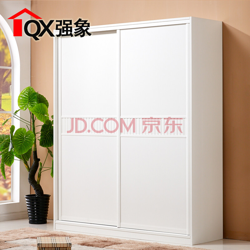 强象推拉门衣柜移门定做简约现代组合衣橱白色两门平开b-013 2200*