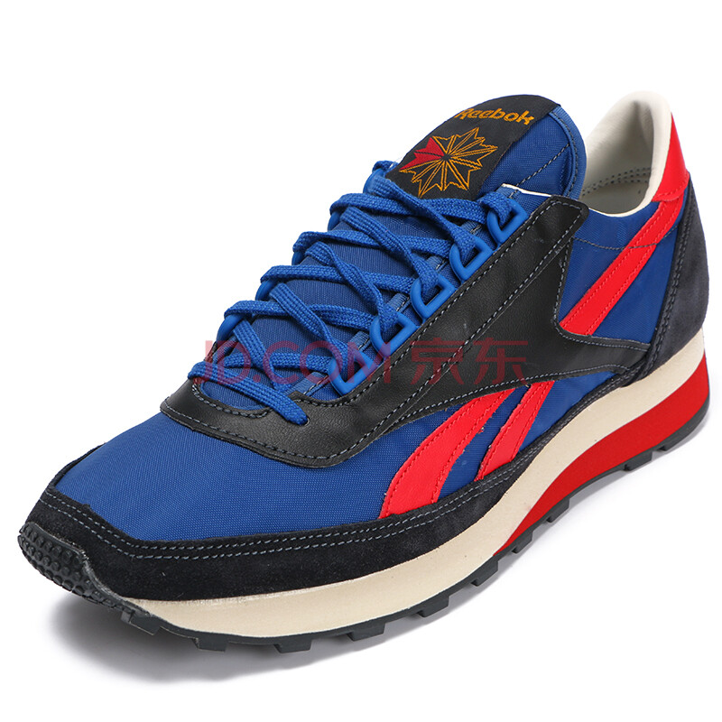 REEBOK Èñ²½ ÖÐÐÔ¿îÀ¶É«ÅäºÚɫ֯ÎïÅäÆ¤Æ½µ×ϵ´øÔ˶¯ÐÝÏÐЬ AQ9550 9/42Âë