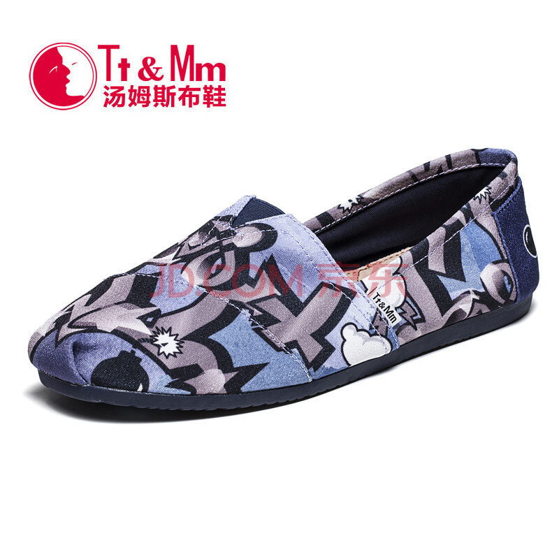 Tt&Mm/ÌÀķ˹ 2018Ïļ¾Ì×½ÅÀÁÈËЬÄÐÒ»½ÅµÅ²¼Ð¬Ó¢Â×·«²¼Æ½µ×ЬTM631100M dzÀ¶ 39