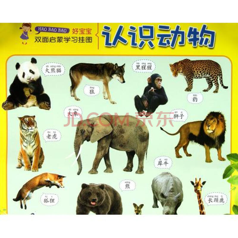 认识动物/好宝宝双面启蒙学习挂图 卢昀//吴珩 正版书籍 少儿