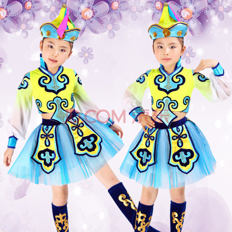 六一儿童演出服装幼儿园儿童节表演服少儿男女童蒙古图片