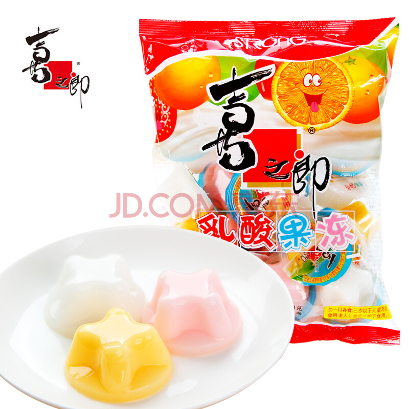喜之郎 果肉果冻 乳酸果冻布丁360g 袋装 休闲零食品果冻小吃