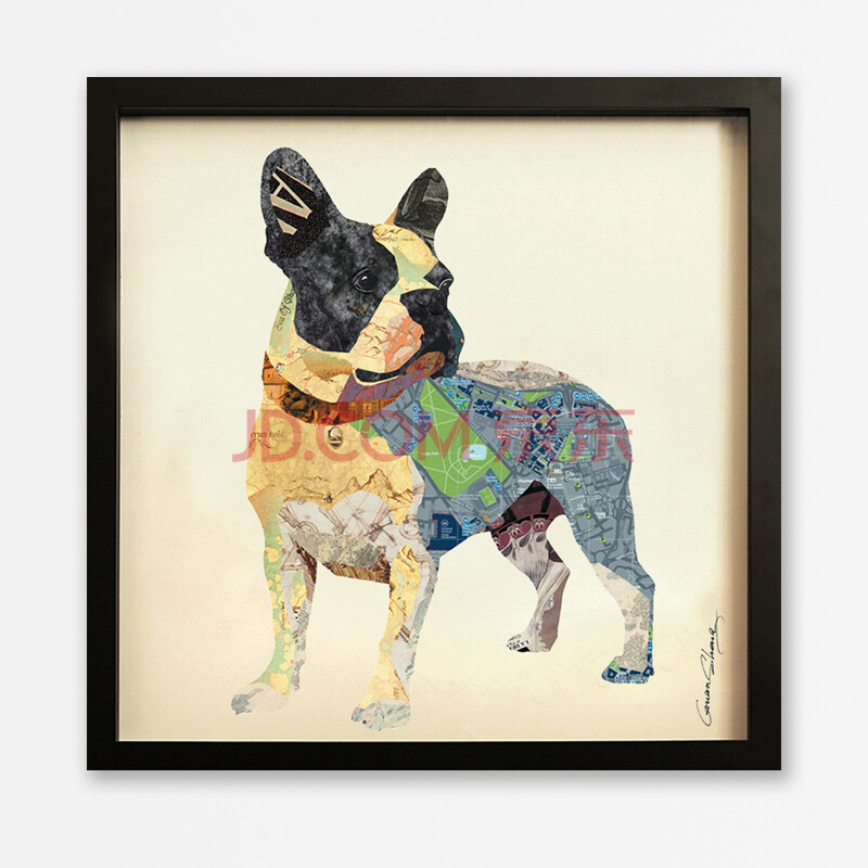 异见 纸艺手工拼贴画 宠物狗装饰画 客厅装饰画 玄关卧室酒店 纯手工