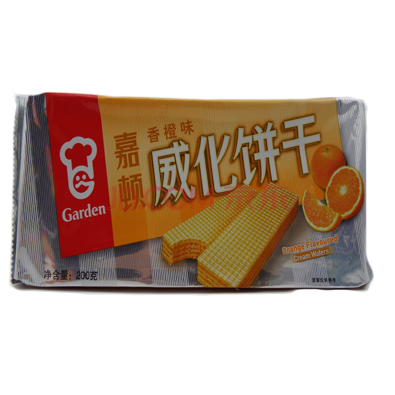 嘉顿 饼干糕点 零食点心 香橙味威化饼干200g